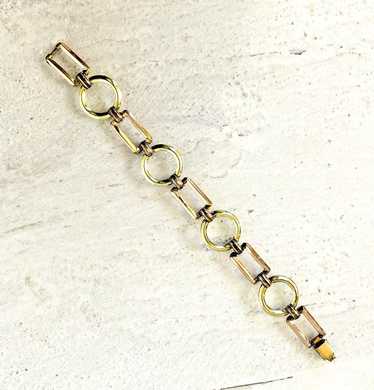 Two Tone Geometric Links Gold Filled Bracelet - image 1