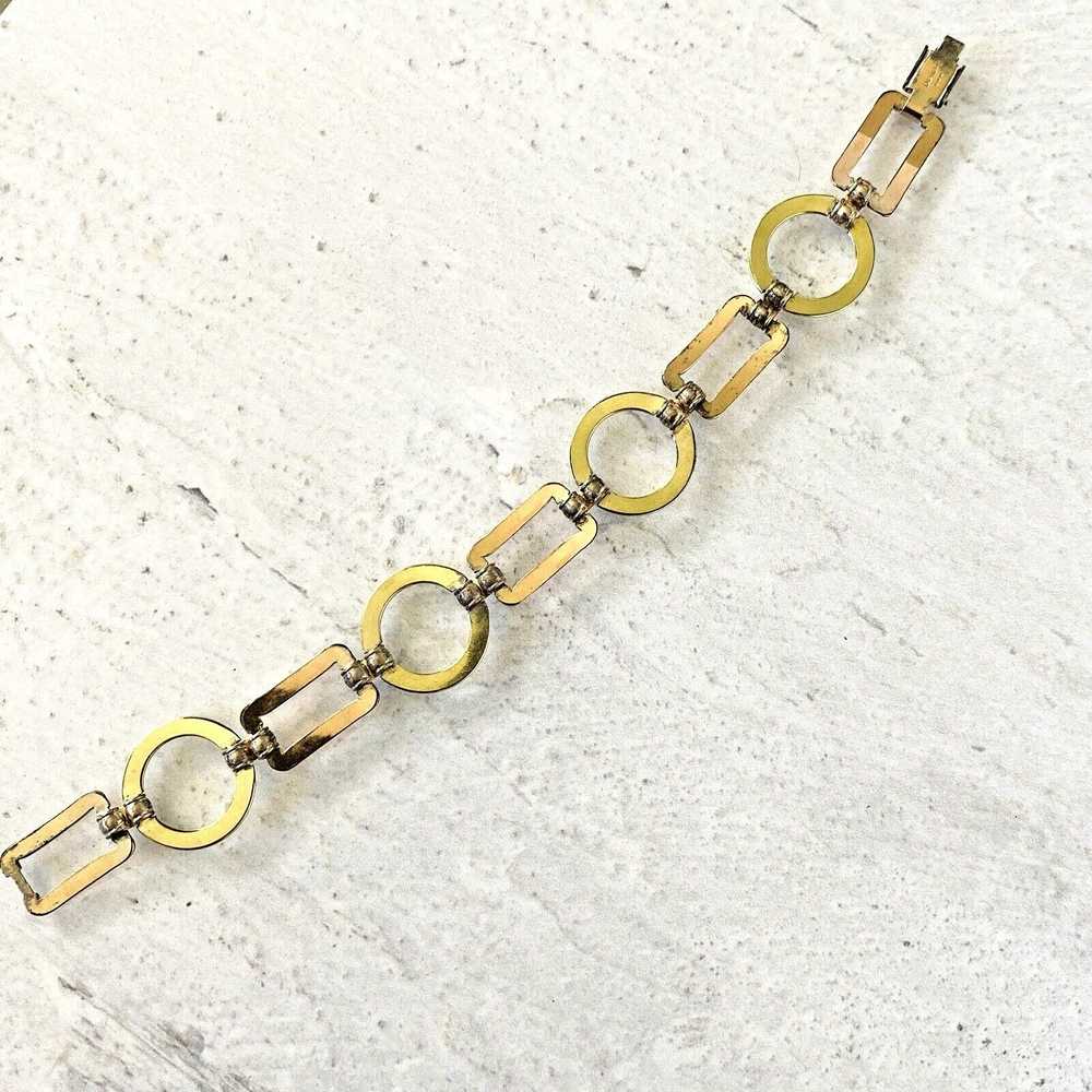 Two Tone Geometric Links Gold Filled Bracelet - image 3