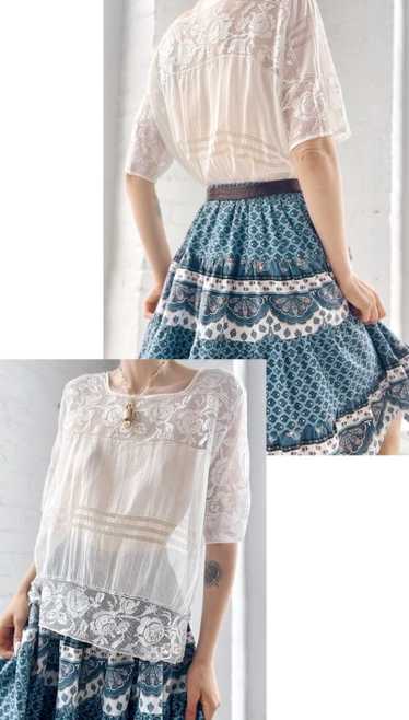 antique French cotton lace blouse
