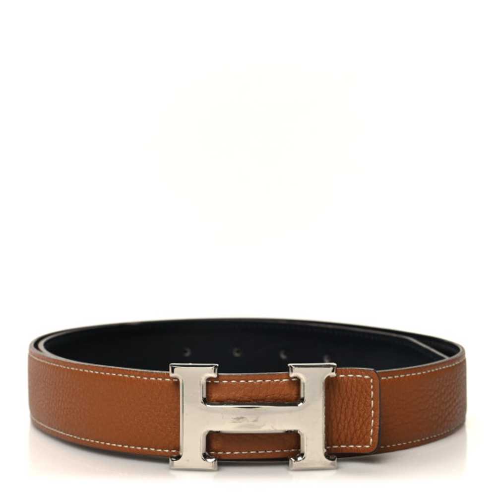 HERMES Box Togo 24mm Mini H Belt 90 36 Black Gold - image 1