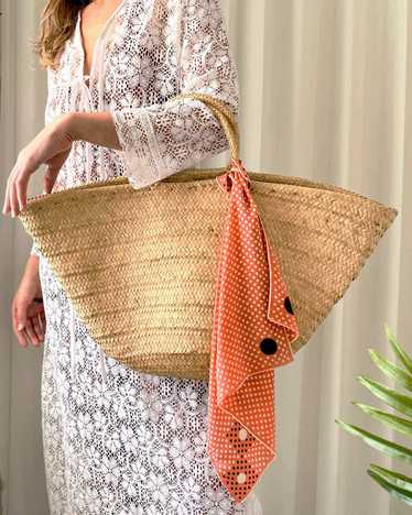 70s Oversized Raffia Beach Bag