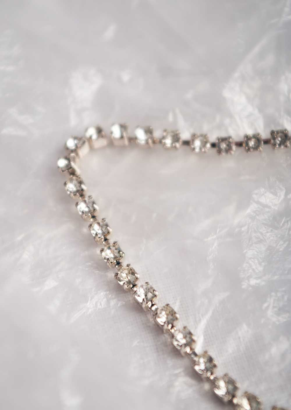 Vintage Y2K Waist Chain Belt in Silver with Rhine… - image 2