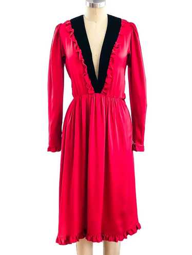Yves Saint Laurent Red Silk Dress