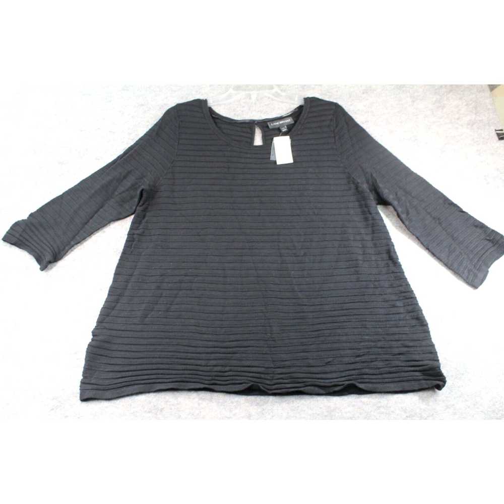 Vintage Lane Bryant Shirt Size 14/16 Black Pullov… - image 1