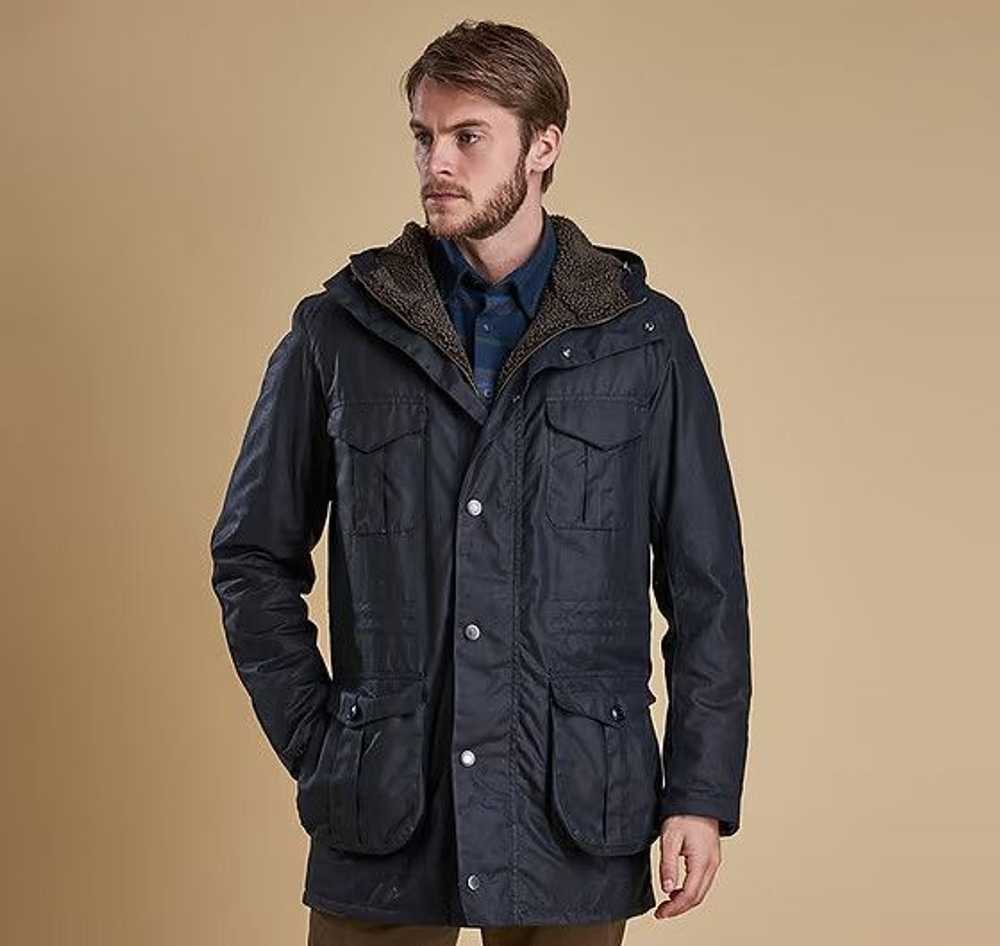 Barbour × Waxed Barbour Oakum Wax Jacket Navy Wax… - image 2