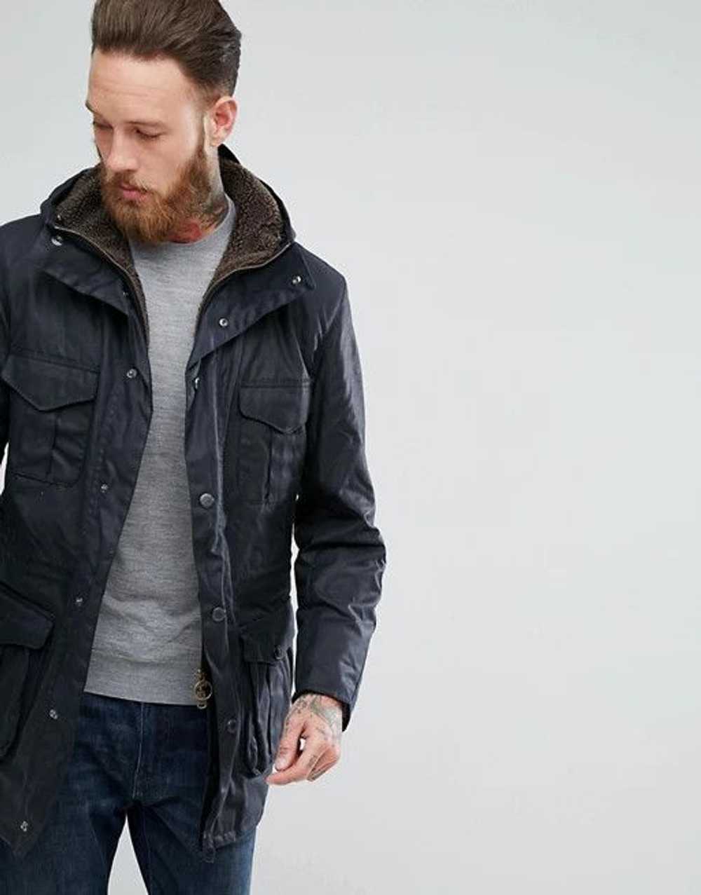 Barbour × Waxed Barbour Oakum Wax Jacket Navy Wax… - image 3