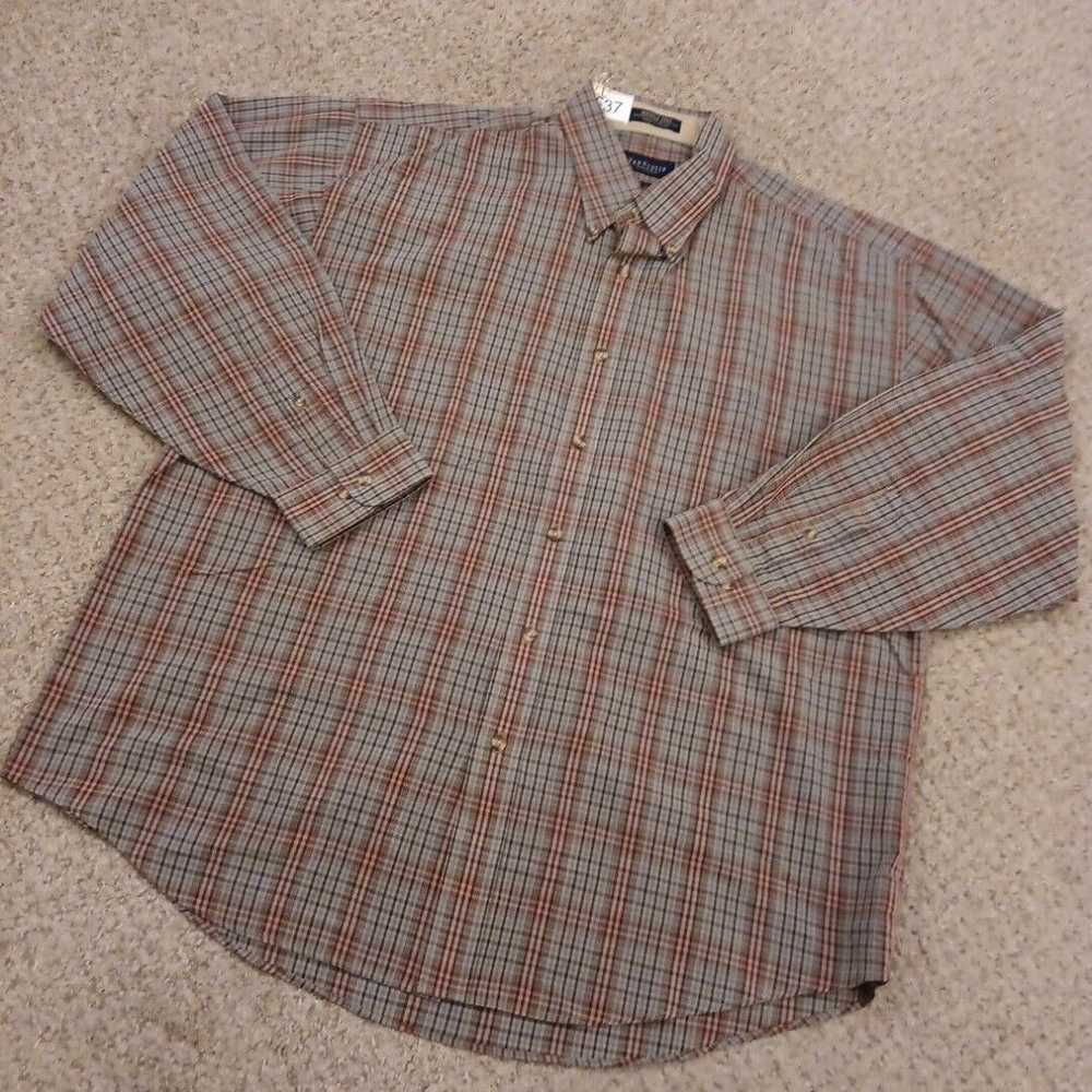 Van Heusen Van Heusen Shirt Mens Large Gray Red P… - image 2