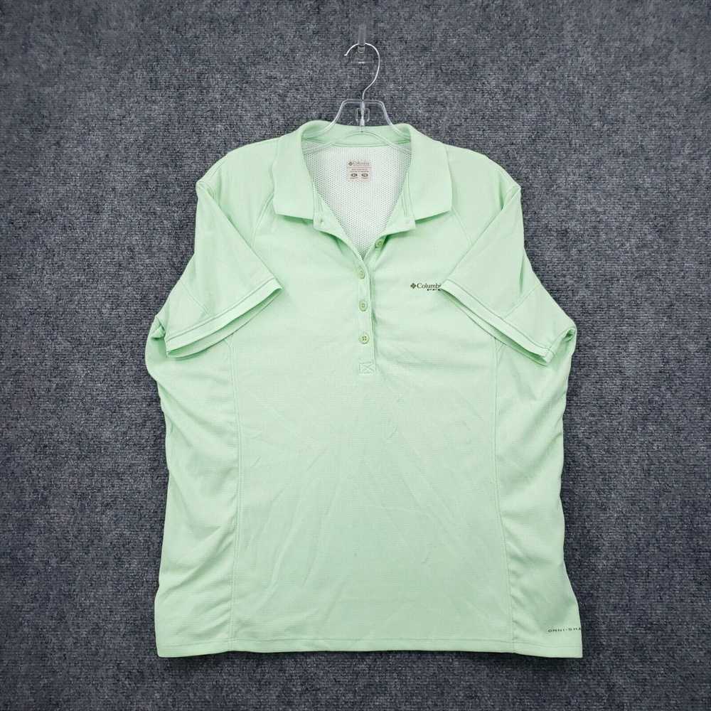 Vintage Columbia Polo Womens XL Green Top Short S… - image 1