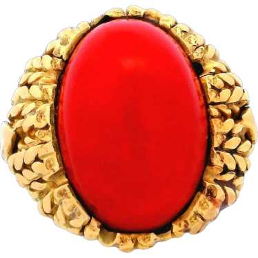 Antonio Belgiorno 18k Gold Ring with Coral