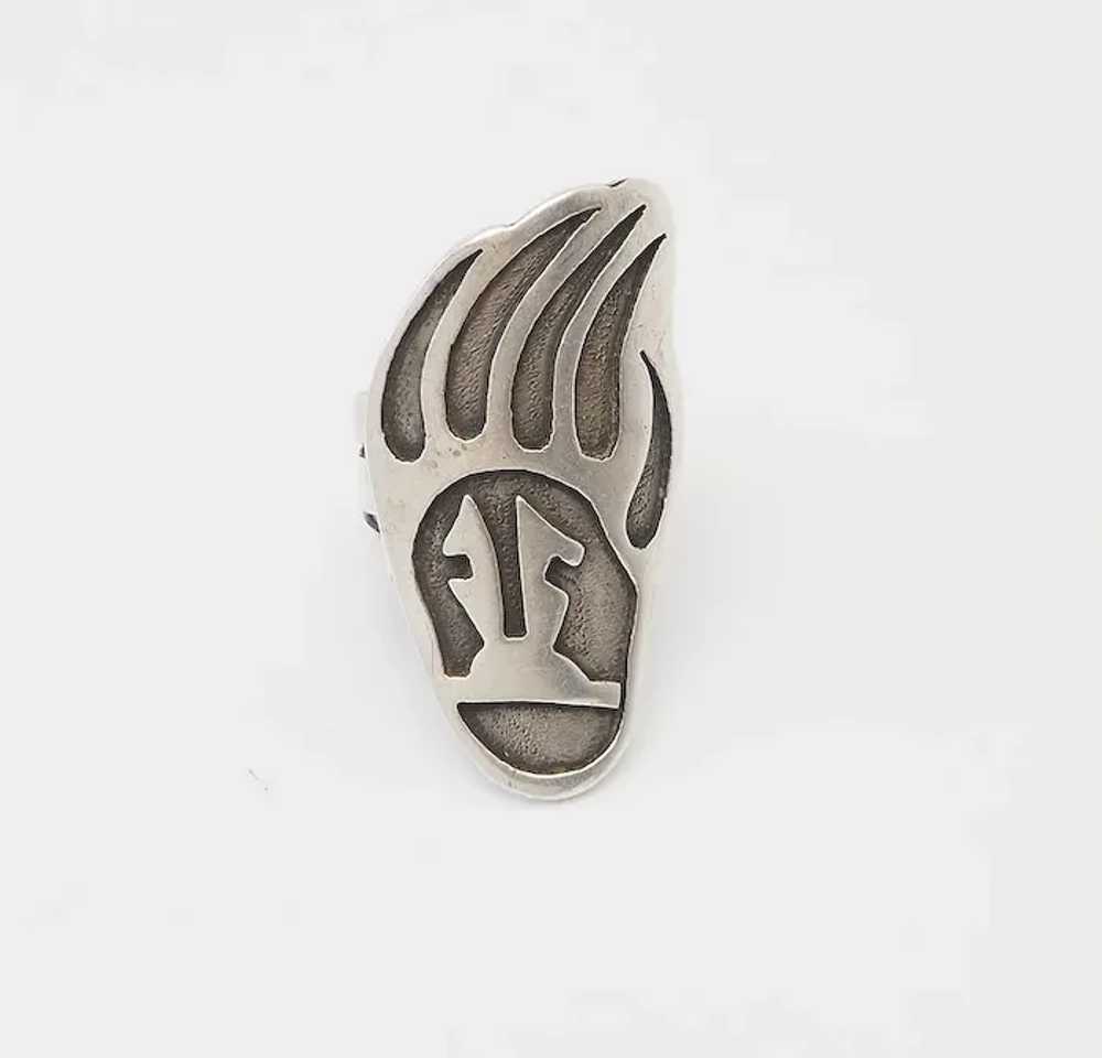 Vintage sterling silver animal paw motif southwes… - image 2