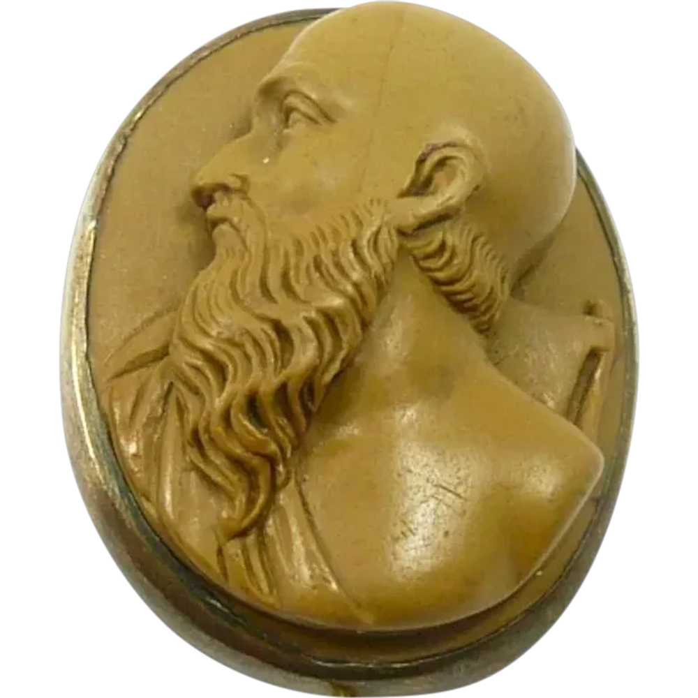 Philosophical Lava Cameo Stick Pin c. 1870 - image 1