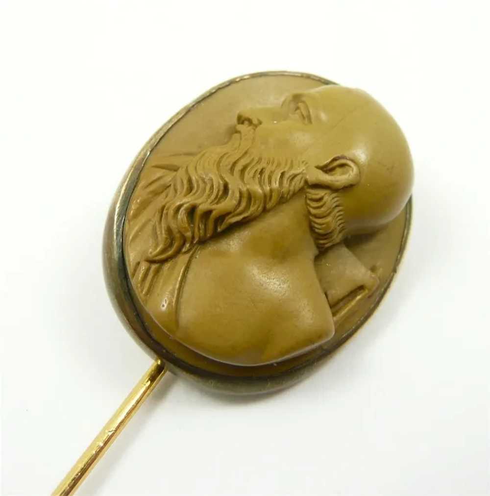 Philosophical Lava Cameo Stick Pin c. 1870 - image 2