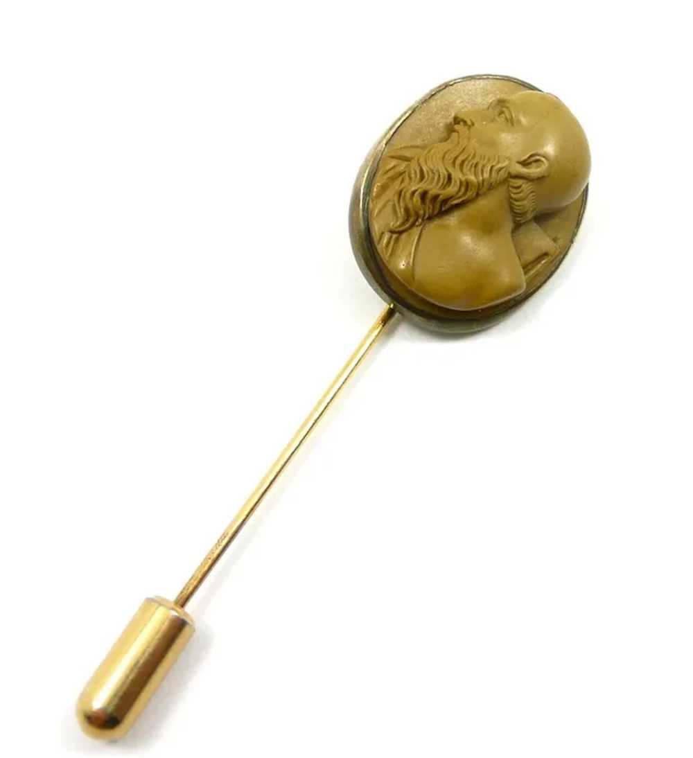 Philosophical Lava Cameo Stick Pin c. 1870 - image 3