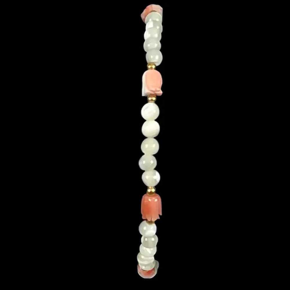 Mother of Pearl Pink Coral Bracelet by Danecraft … - image 4