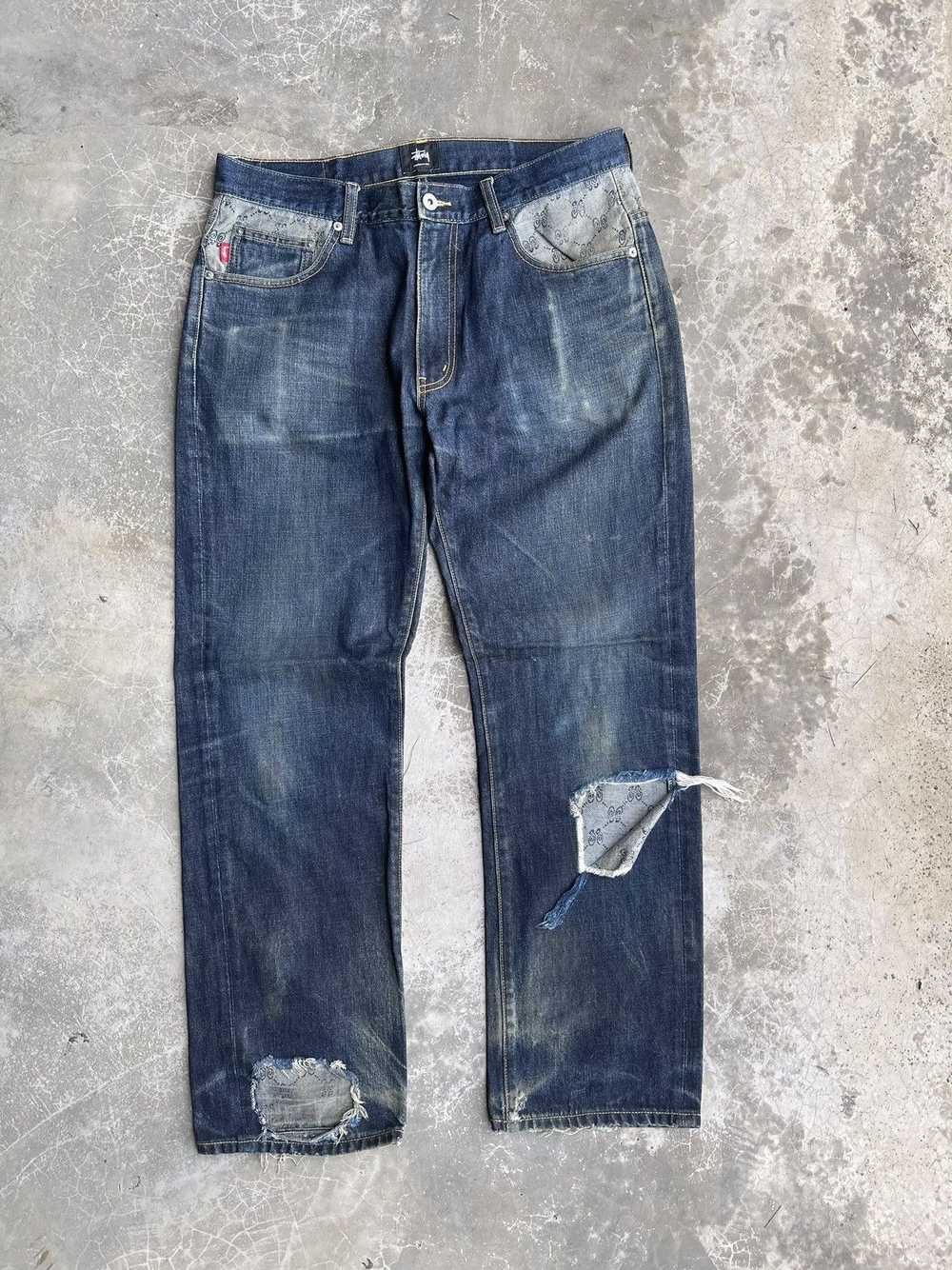 Distressed Denim × Streetwear × Stussy Rugged Des… - image 3