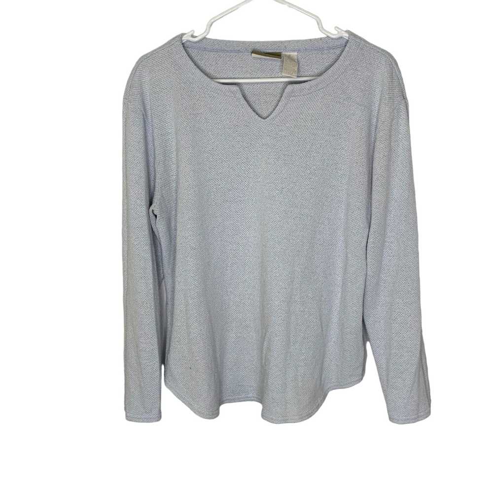 Vintage Liz Claiborne Womens Gray Knitted Long Sl… - image 1