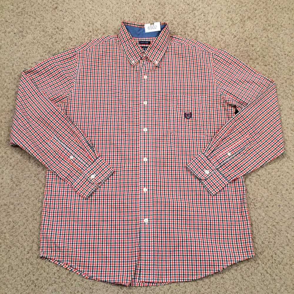 Chaps Chaps Shirt Mens Large Red Blue Plaid Long … - image 1