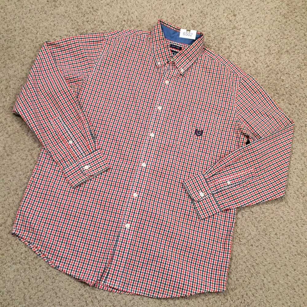 Chaps Chaps Shirt Mens Large Red Blue Plaid Long … - image 2