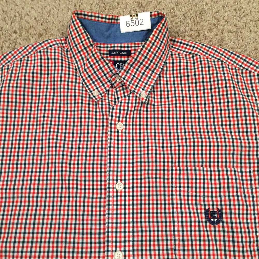 Chaps Chaps Shirt Mens Large Red Blue Plaid Long … - image 3