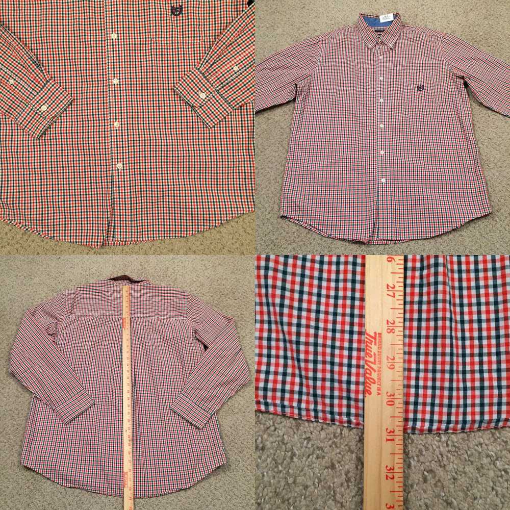 Chaps Chaps Shirt Mens Large Red Blue Plaid Long … - image 4