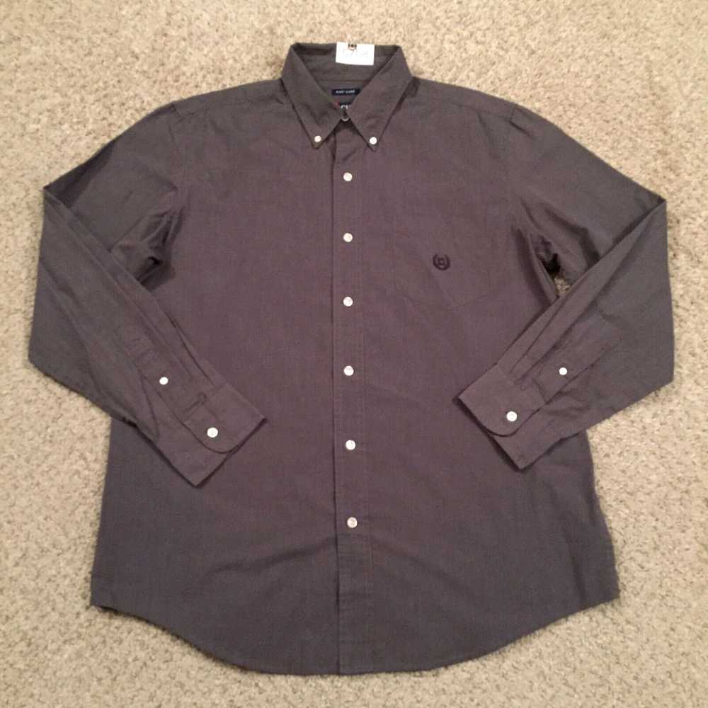 Chaps Chaps Shirt Mens Medium Gray Long Sleeve Bu… - image 1