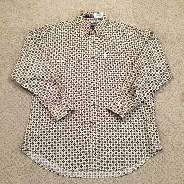 Chaps Chaps Shirt Mens Large Beige Geometric Long… - image 1