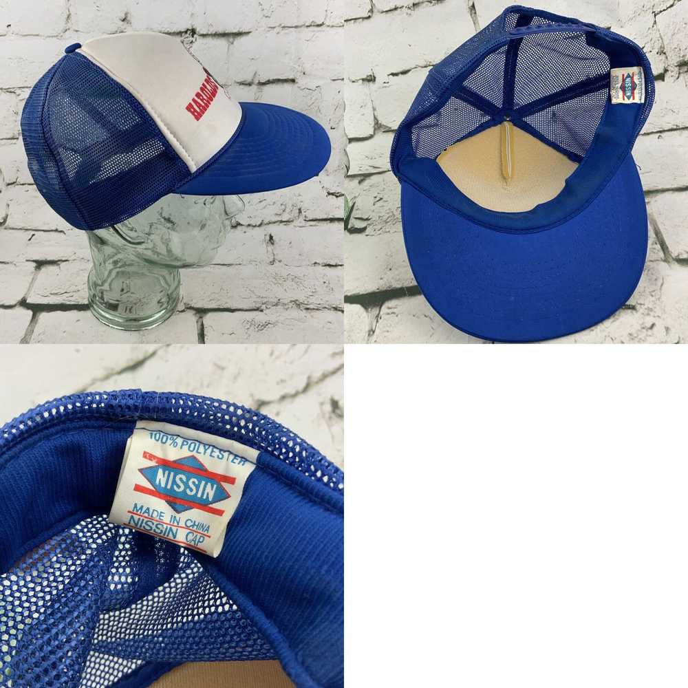 Vintage Harolds Club Blue Vented Snapback Trucker… - image 4