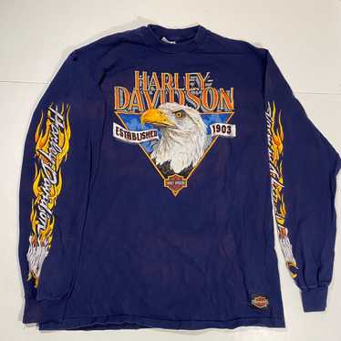 Hanes × Harley Davidson × Vintage 90’s Faded Harl… - image 1