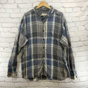 Vintage Columbia Plaid Shirt Blue Gray Mens Sz XX… - image 1