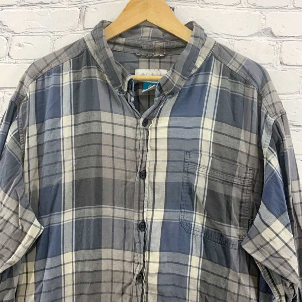 Vintage Columbia Plaid Shirt Blue Gray Mens Sz XX… - image 2