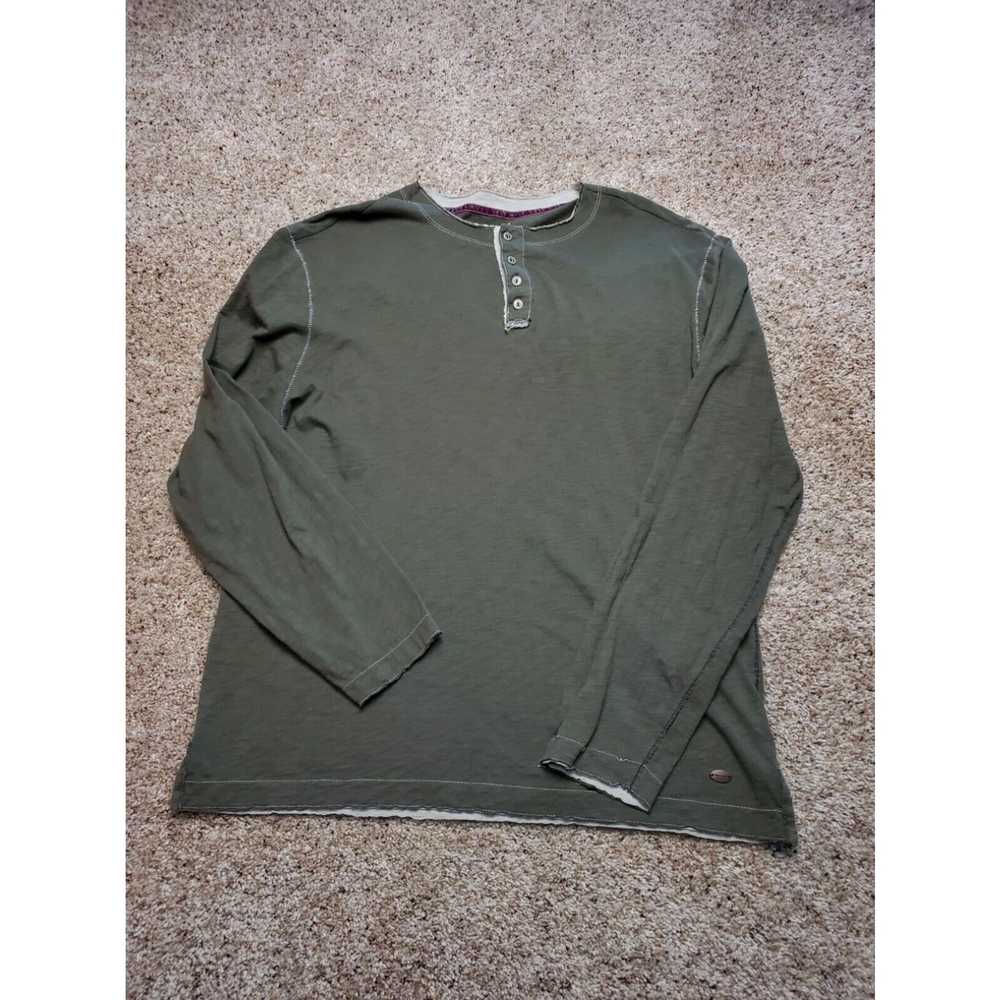 Henleys True Grit Shirt Large Mens Green Henley C… - image 1