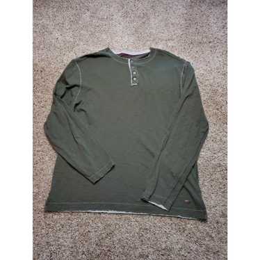 Henleys True Grit Shirt Large Mens Green Henley C… - image 1