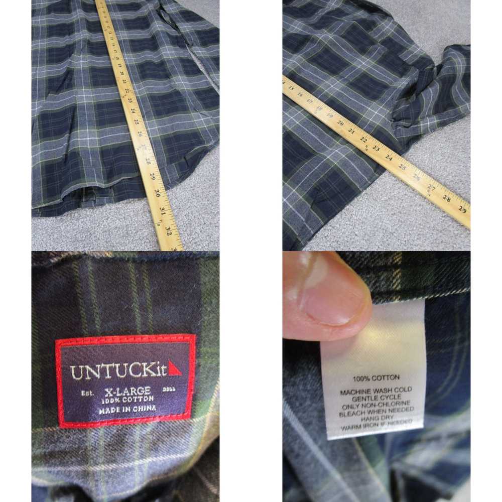 UNTUCKit Untuckit Shirt Mens Xl Gray Plaid Cotton… - image 4