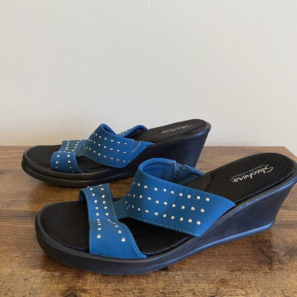 Sketchers Women’s Blue Microfibre Studded Slide S… - image 4