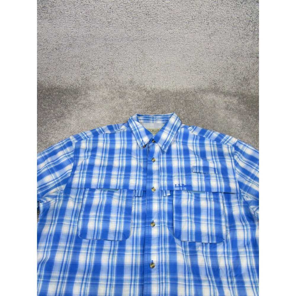 Vintage L.L. Bean Shirt Mens Large Button Up Blue… - image 2