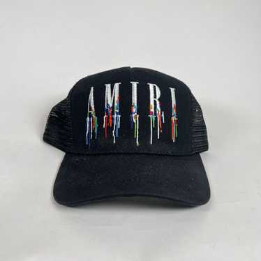 Amiri Amiri Paint Drip Logo Black Trucker - image 1