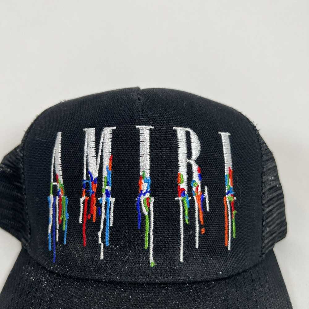 Amiri Amiri Paint Drip Logo Black Trucker - image 2