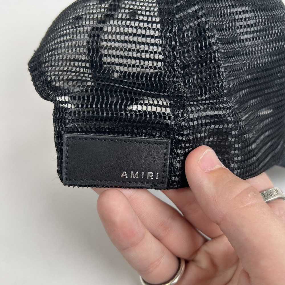 Amiri Amiri Paint Drip Logo Black Trucker - image 4