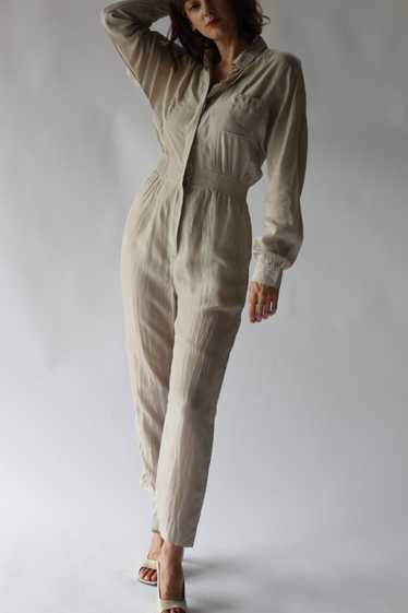 Vintage Diane Gilman Silk Dolman Sleeve Jumpsuit