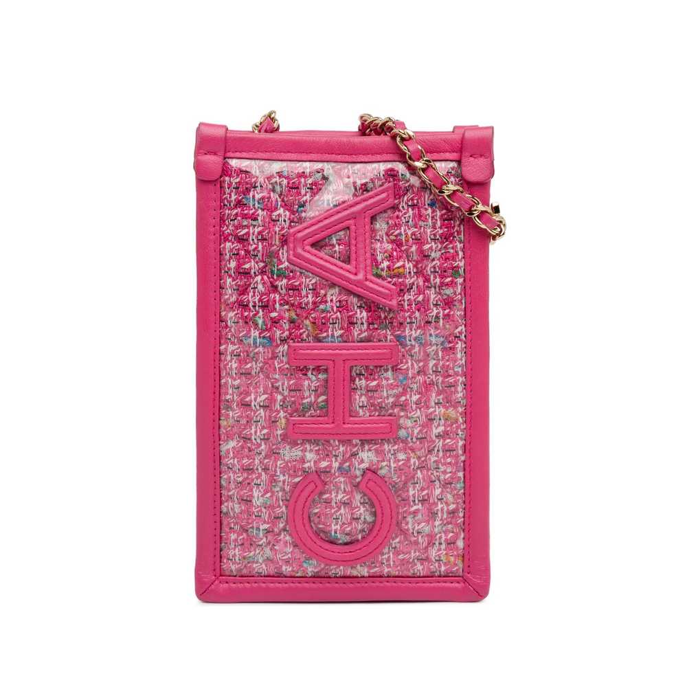 Chanel Chanel Tweed and PVC Phone Clutch with Cha… - image 1