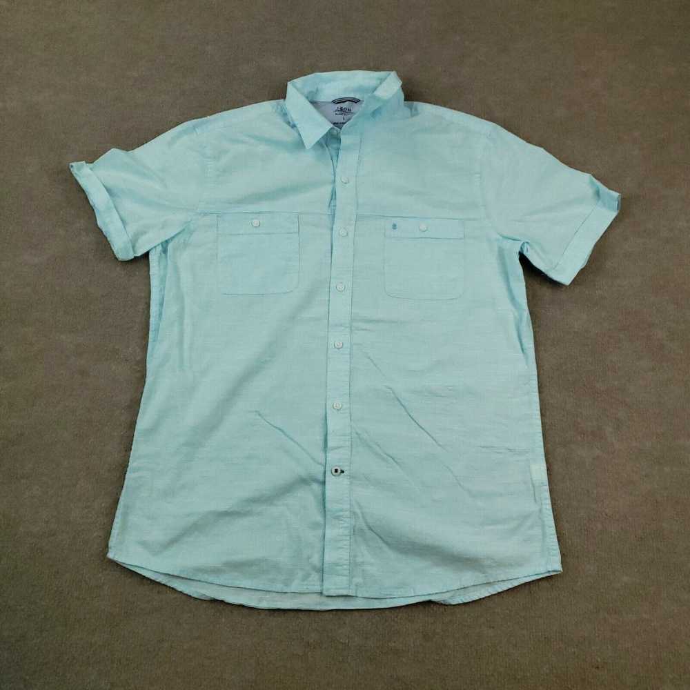 Izod IZOD Shirt Mens Large Blue Short Sleeve Butt… - image 1