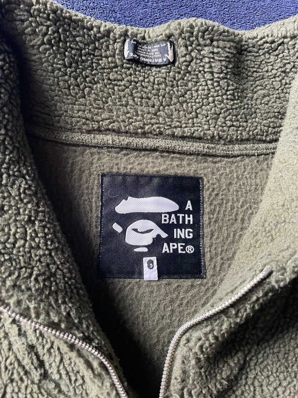 Bape Bape Olive Green OG Bapesta Logo Fleece Swea… - image 7