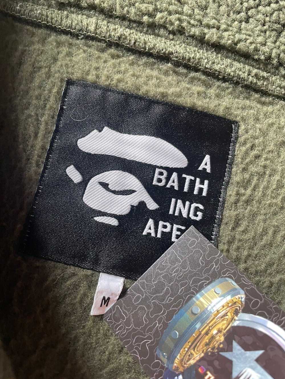 Bape Bape Olive Green OG Bapesta Logo Fleece Swea… - image 8