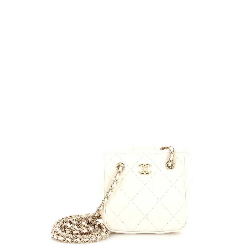 CHANEL CC Square Clutch with Chain Quilted Lambsk… - image 1