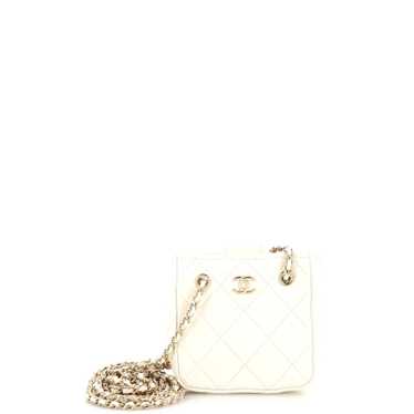 CHANEL CC Square Clutch with Chain Quilted Lambski