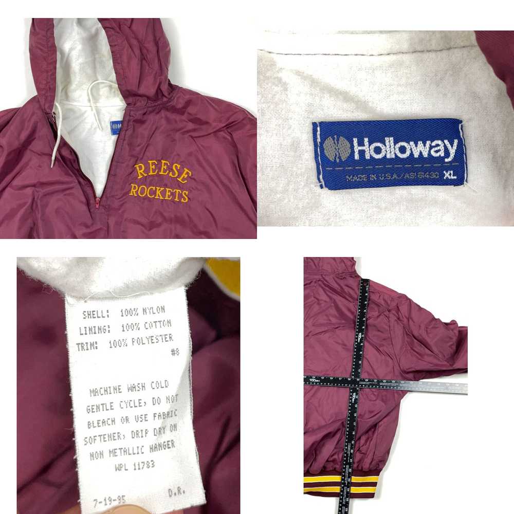 Holloway VTG 90s Holloway Dark Red Zip Hooded Win… - image 4