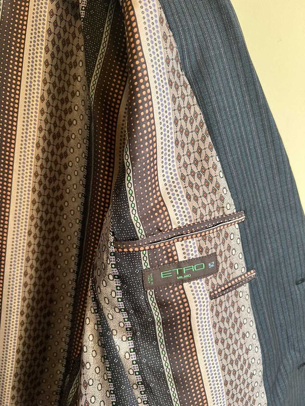 Etro ETRO 2 PIECE striped suit 52 size silk Italy - image 5