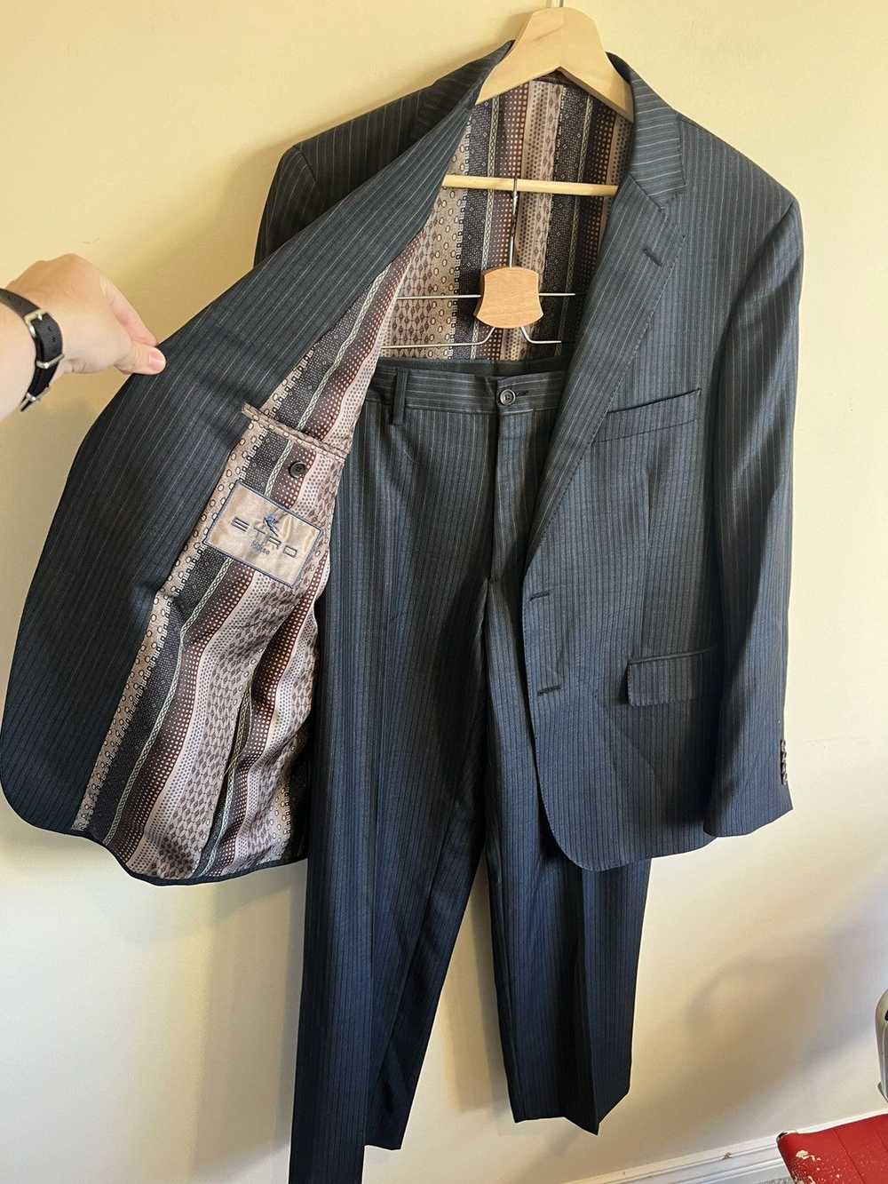 Etro ETRO 2 PIECE striped suit 52 size silk Italy - image 6