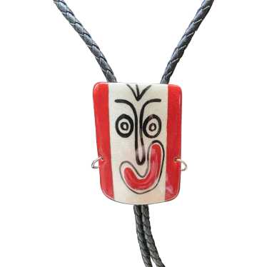 Unusual Ceramic Bolo Tie Contemporary Modern