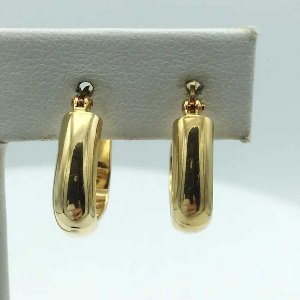 18K Small Hoop Earrings - image 2